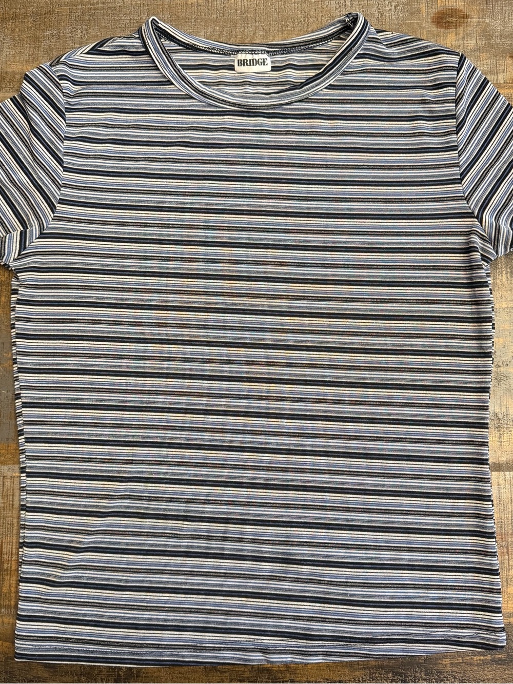 Vintage 90s Bridge Women’s Short Sleeve Stripe Tee